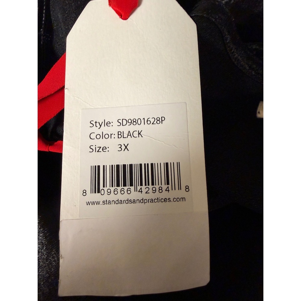 Standards & Practices Black Satin Cowl Neck Slip Midi Dress 3X - Picture 7 of 14